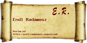 Endl Radamesz névjegykártya